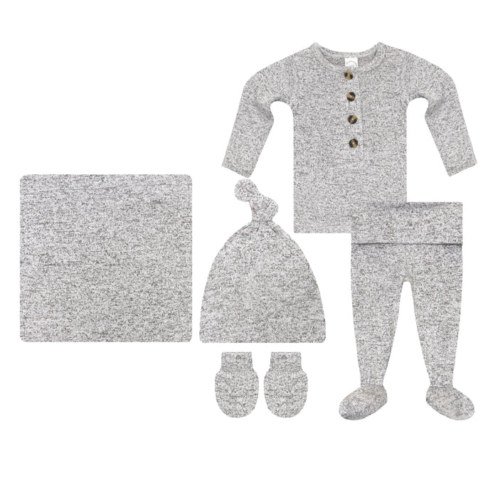 Sam Plush Knit Newborn Hat Bundle + Top + Bottoms