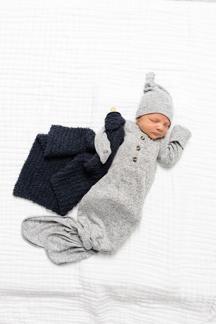 Sam Plush Knit Top Knot Hat