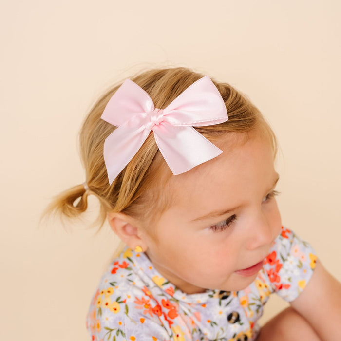 Satin Bow - Baby Pink