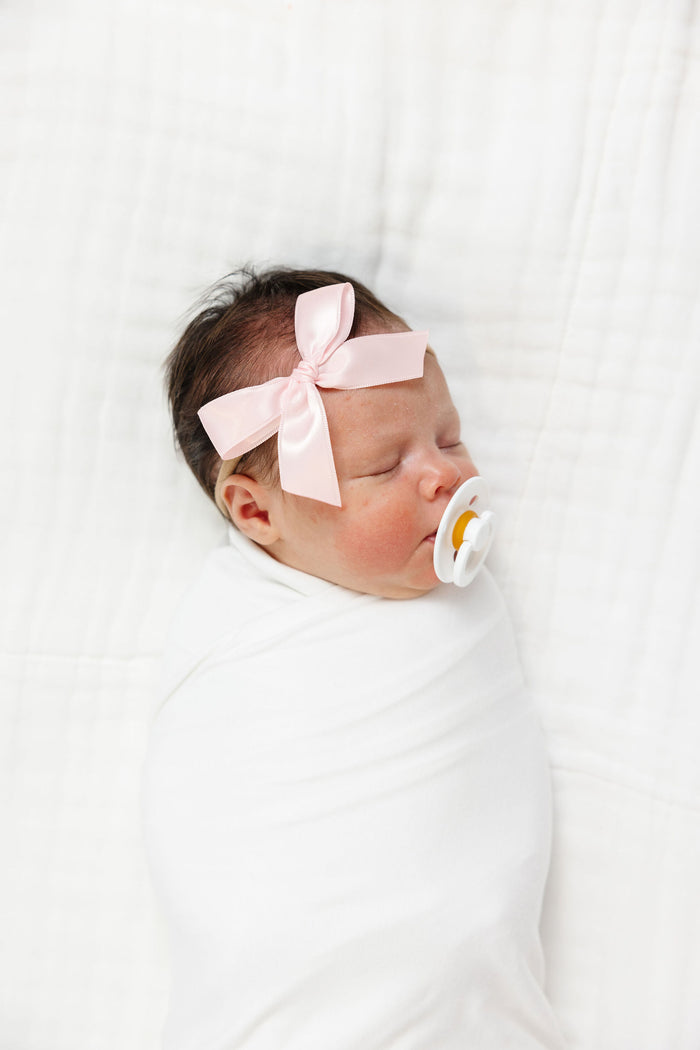 Satin Bow - Baby Pink
