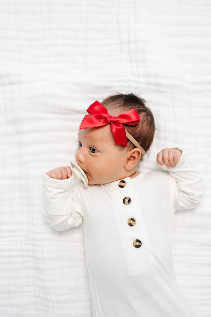 Satin Bow - Cherry