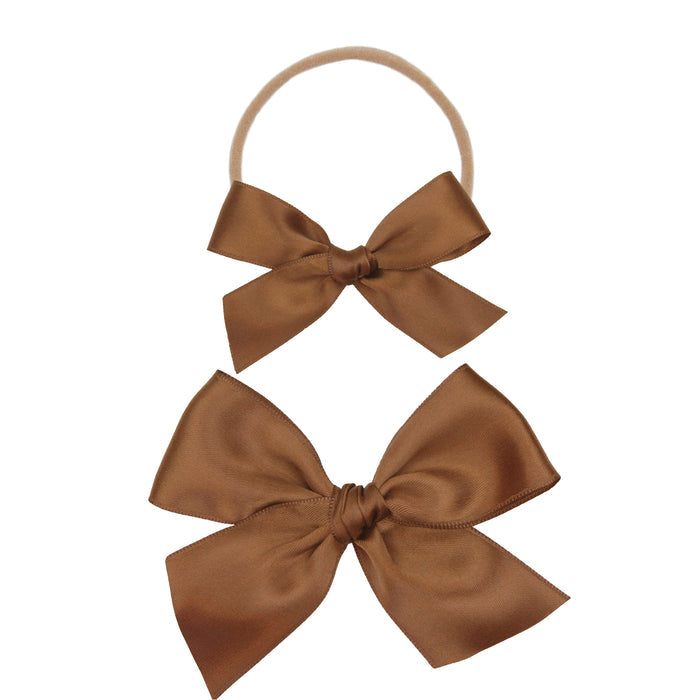 Satin Bow - Chocolate