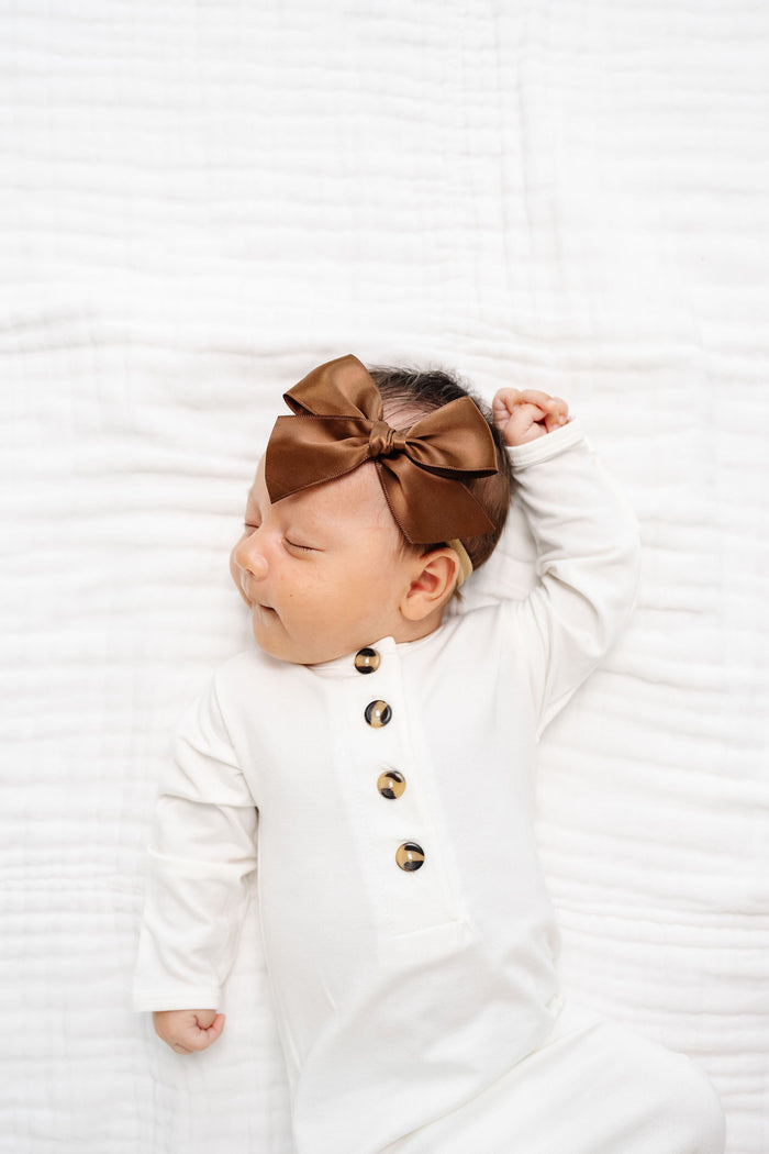 Satin Bow - Chocolate