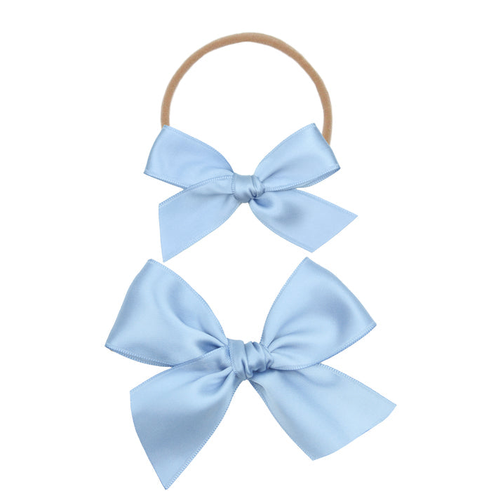 Satin Bow - French Blue