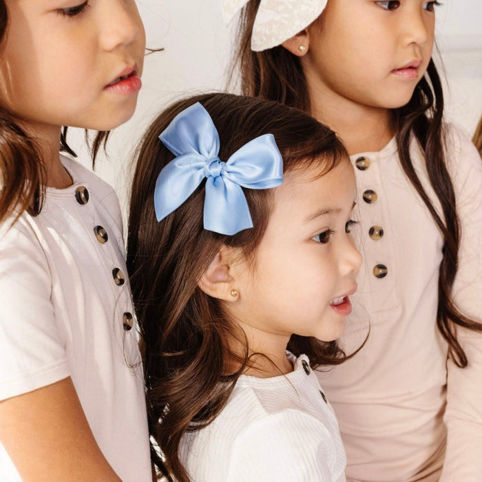 Satin Bow - French Blue