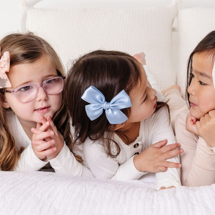Satin Bow - French Blue
