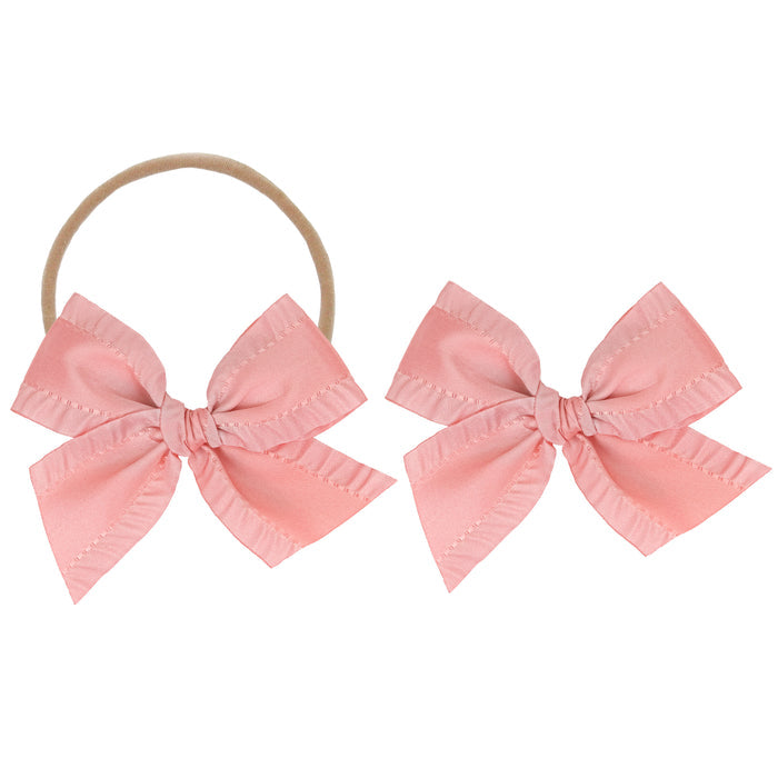 Satin Bow - Rose Ruffle