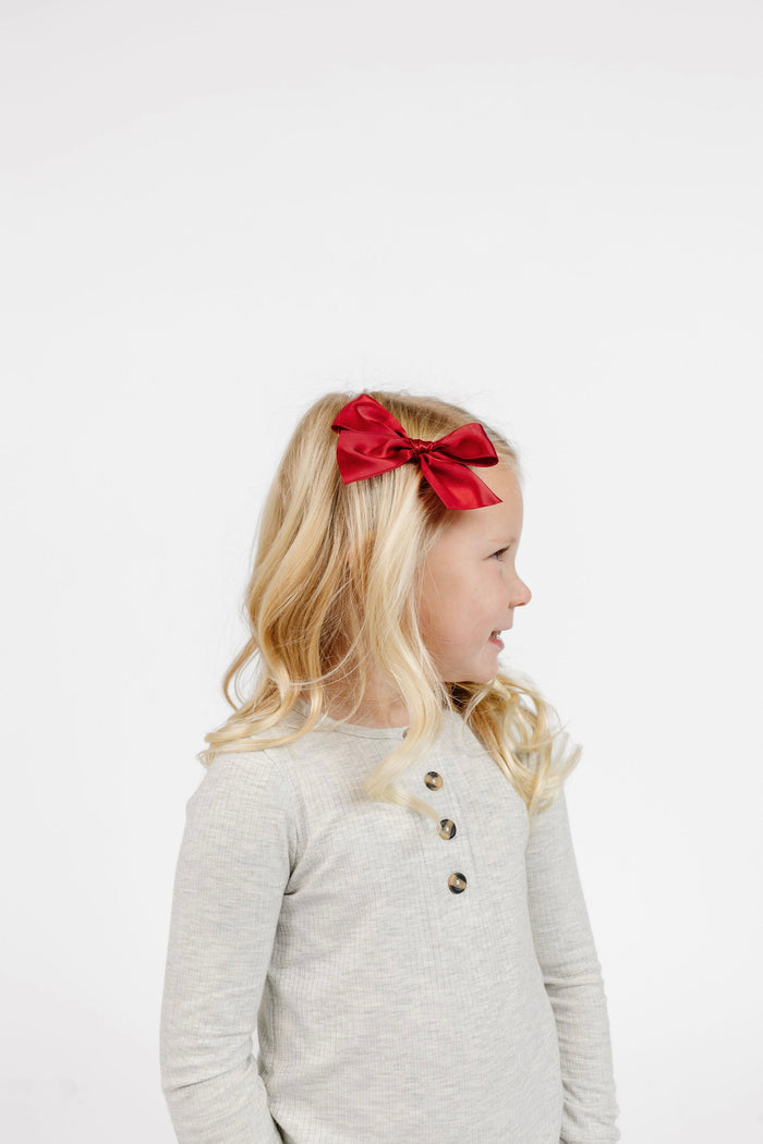 Satin Bow - Ruby