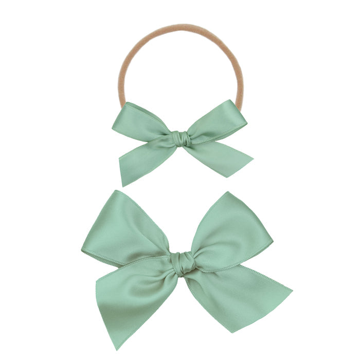 Satin Bow - Sage
