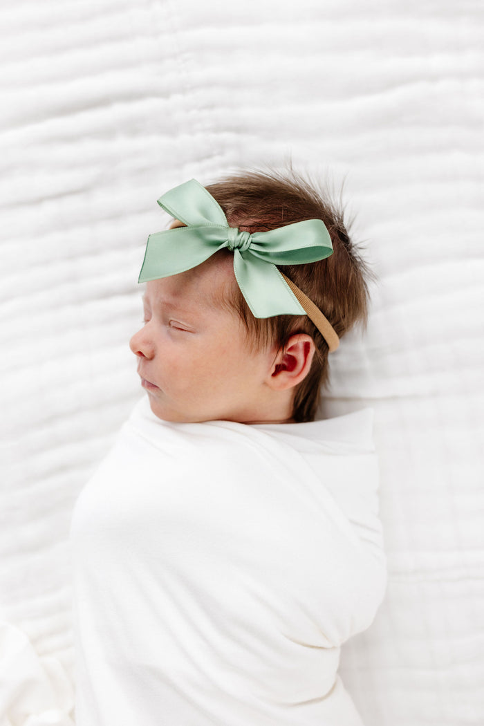 Satin Bow - Sage