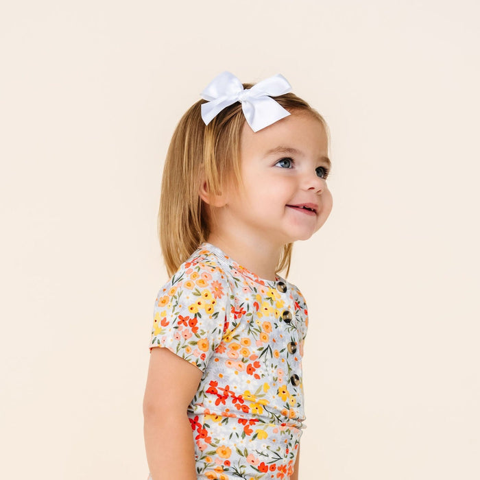 Satin Bow - White