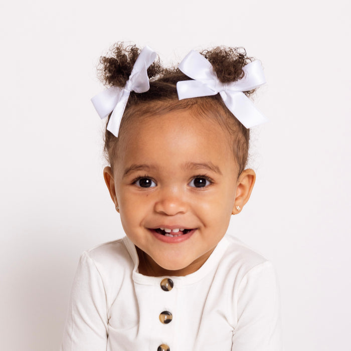 Satin Bow - White