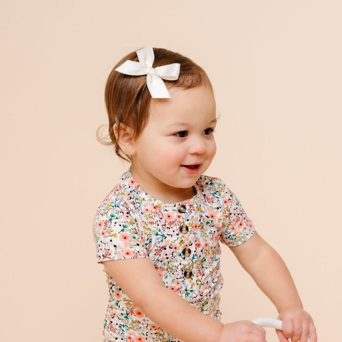 Satin Bow - White