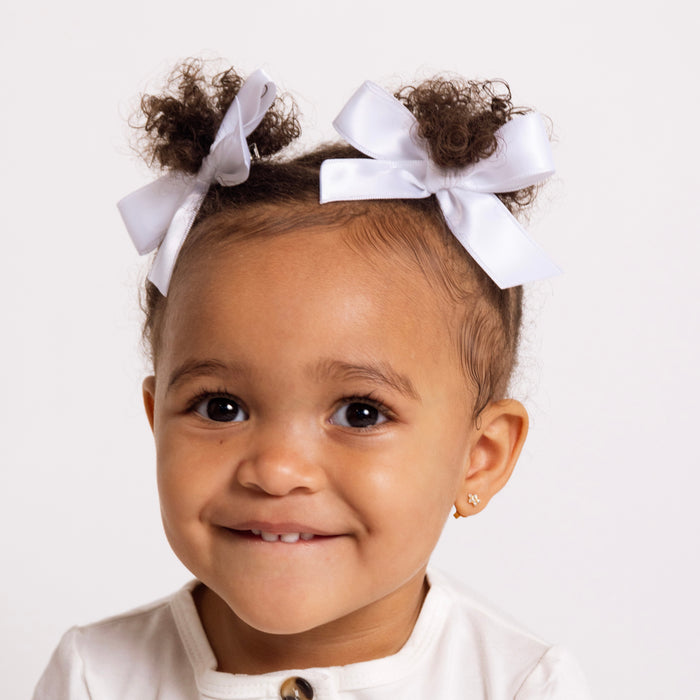 Satin Bow - White