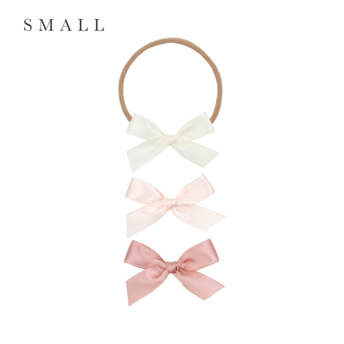 Satin Bow 3 Pack: Blush