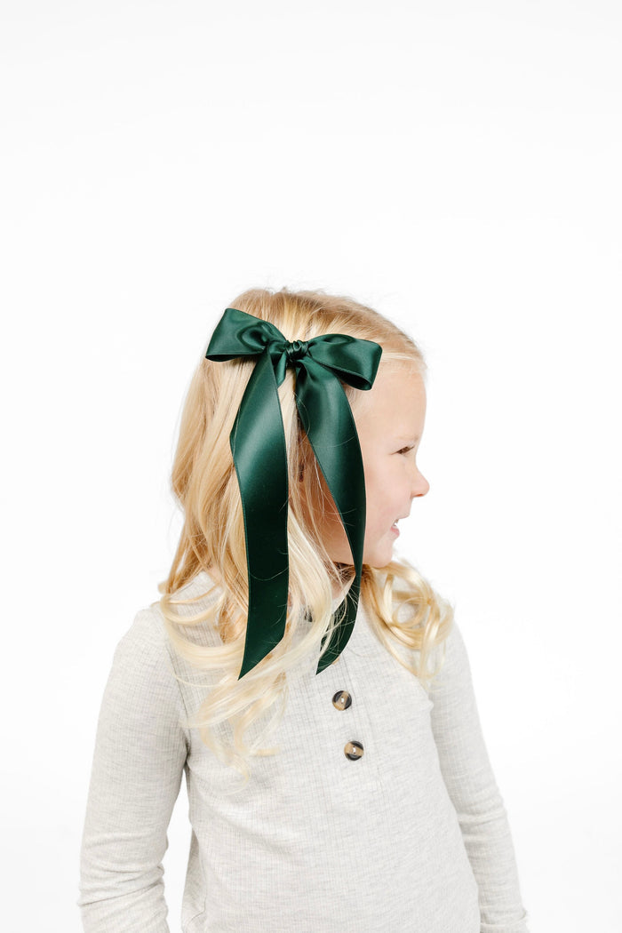 Satin Bow 3 Pack: Midnight Blue Sash Clips