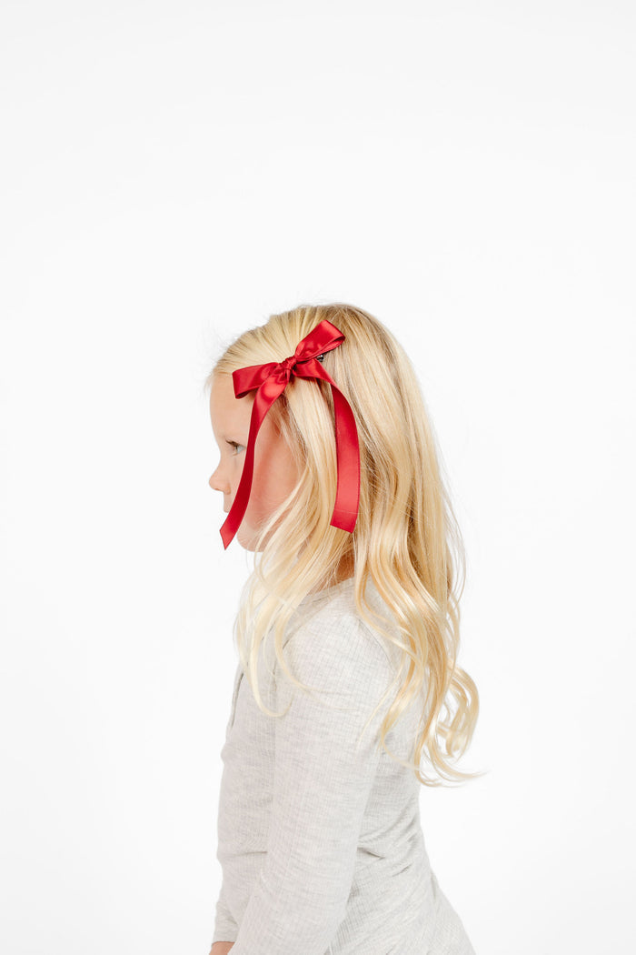 Satin Bow 3 Pack: Midnight Blue Sash Clips