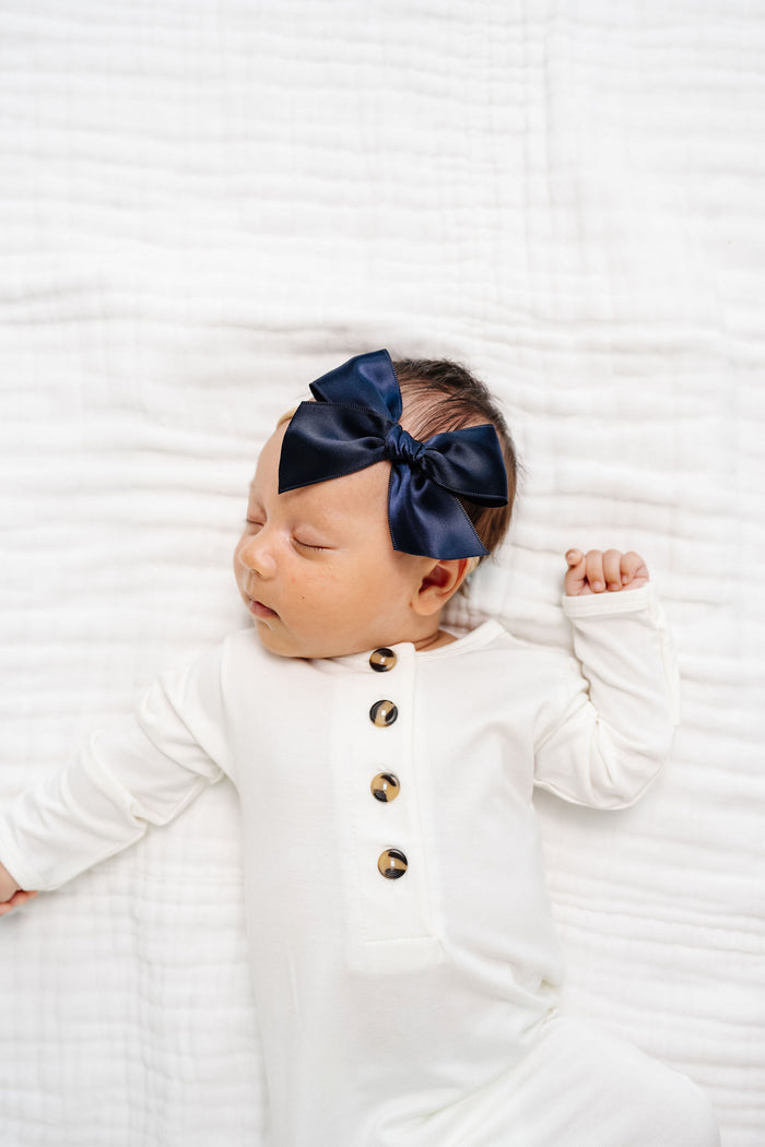 Satin Bow 3 Pack: Midnight Blue