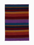 Scaldacollo donna lana e cashmere bordò righe multicolor - Gallo 1927 - Official Online Shop
