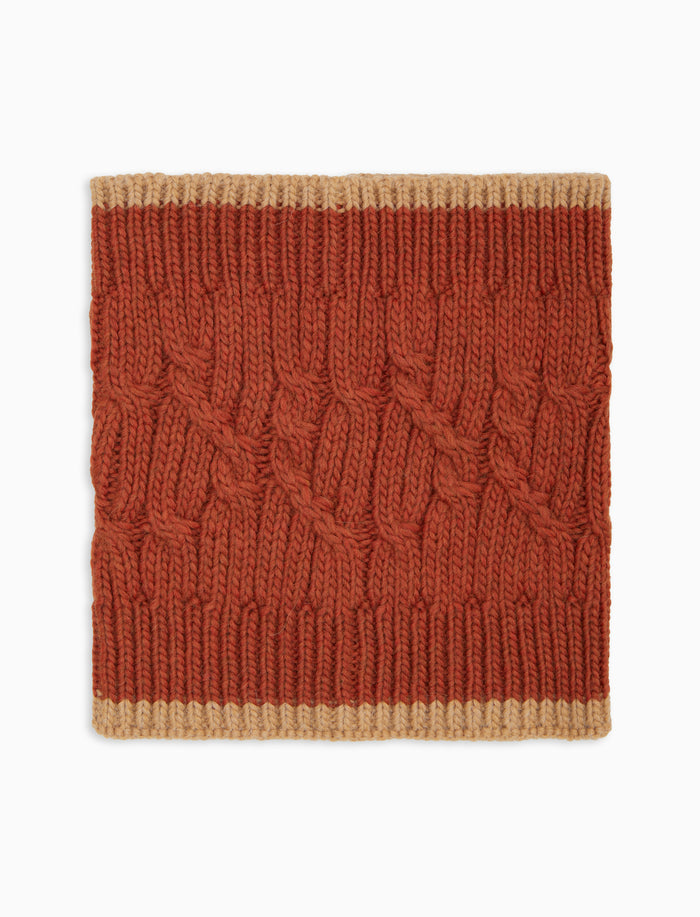 Scaldacollo unisex arancio motivo treccia tinta unita - Gallo 1927 - Official Online Shop