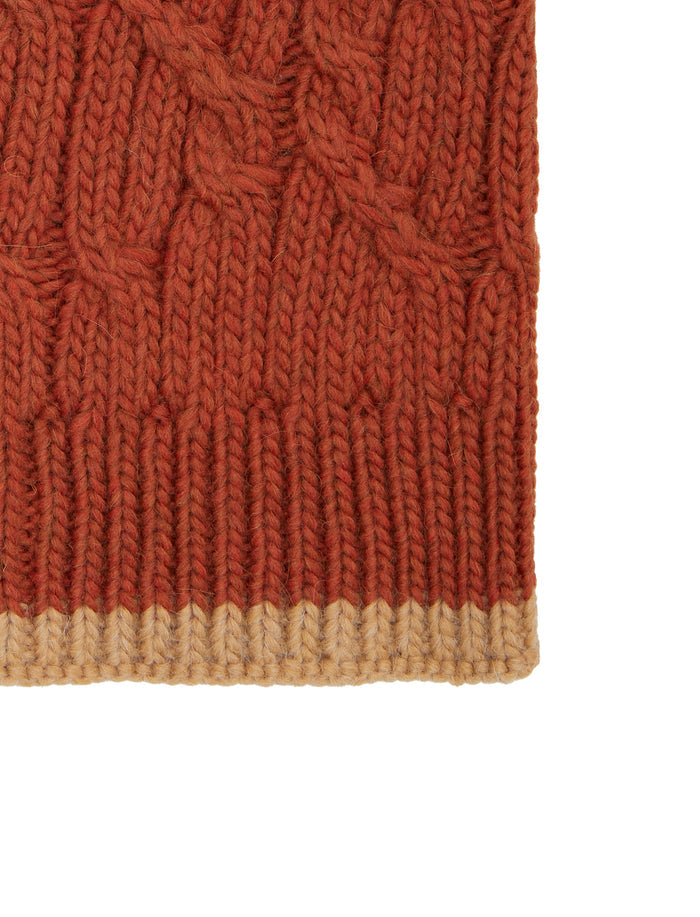 Scaldacollo unisex arancio motivo treccia tinta unita - Gallo 1927 - Official Online Shop