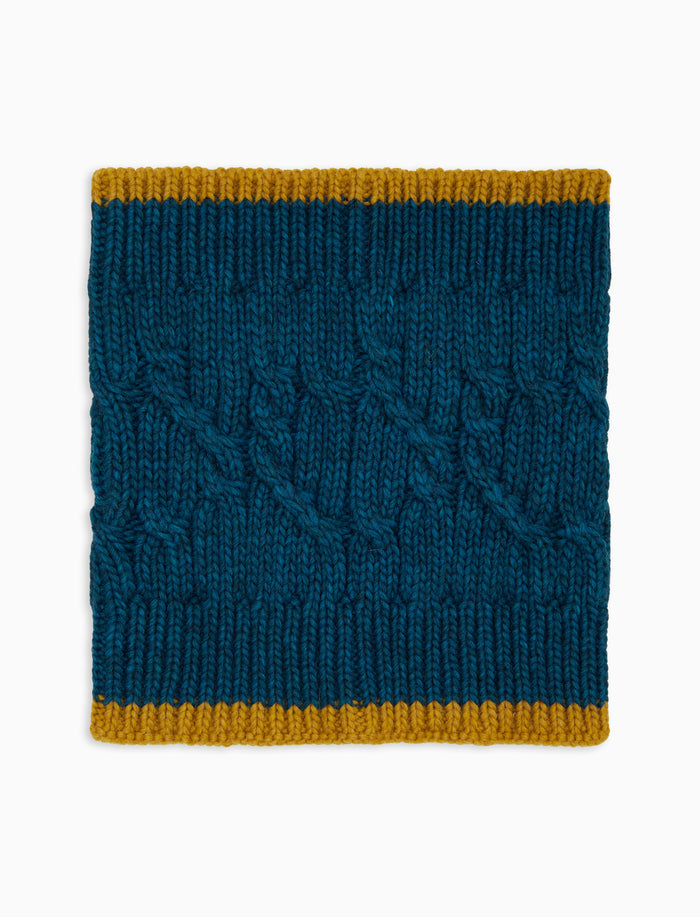 Scaldacollo unisex blu motivo treccia tinta unita - Gallo 1927 - Official Online Shop