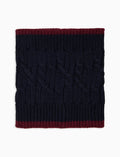 Scaldacollo unisex blu motivo treccia tinta unita - Gallo 1927 - Official Online Shop