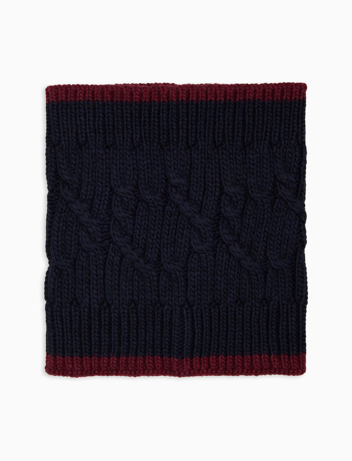 Scaldacollo unisex blu motivo treccia tinta unita - Gallo 1927 - Official Online Shop