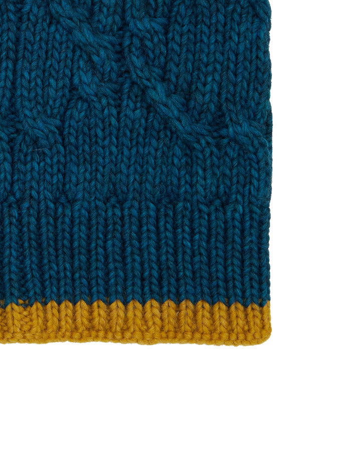 Scaldacollo unisex blu motivo treccia tinta unita - Gallo 1927 - Official Online Shop
