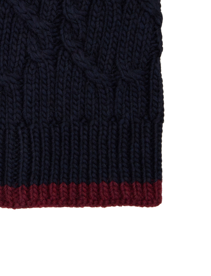 Scaldacollo unisex blu motivo treccia tinta unita - Gallo 1927 - Official Online Shop