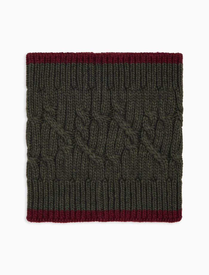 Scaldacollo unisex verde motivo treccia tinta unita - Gallo 1927 - Official Online Shop