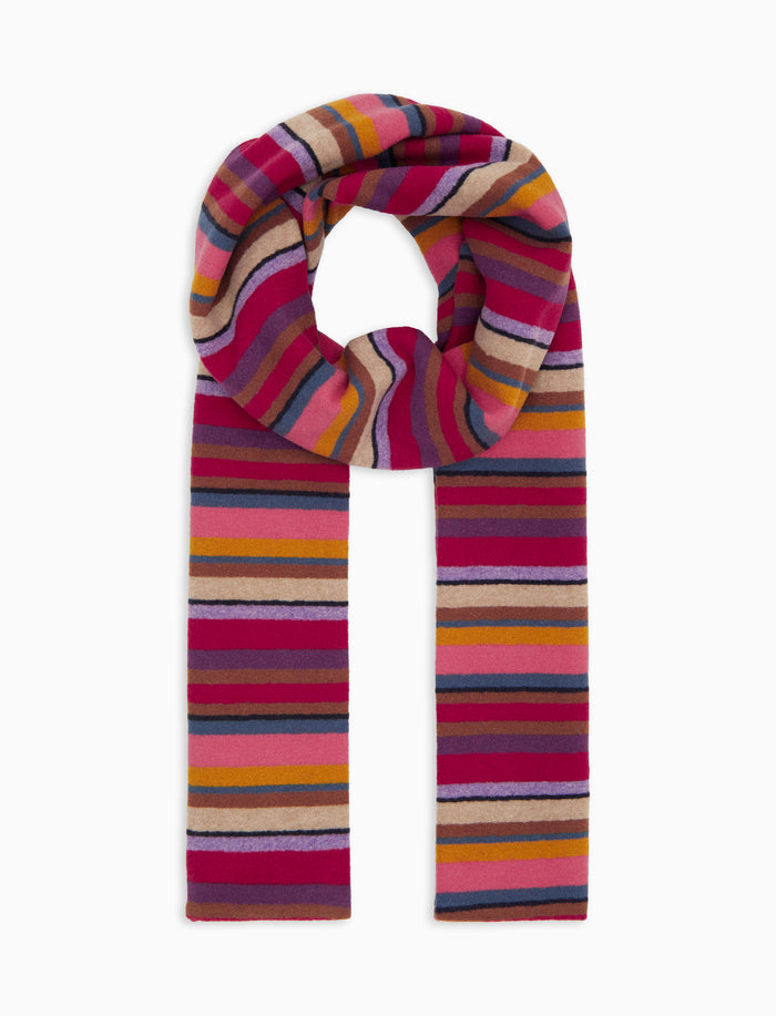 Sciarpa bambino pile bordò righe multicolor - Gallo 1927 - Official Online Shop