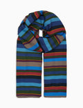 Sciarpa leggera unisex blu righe multicolor - Gallo 1927 - Official Online Shop