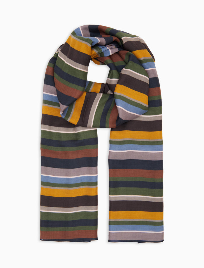 Sciarpa leggera unisex grigio righe multicolor