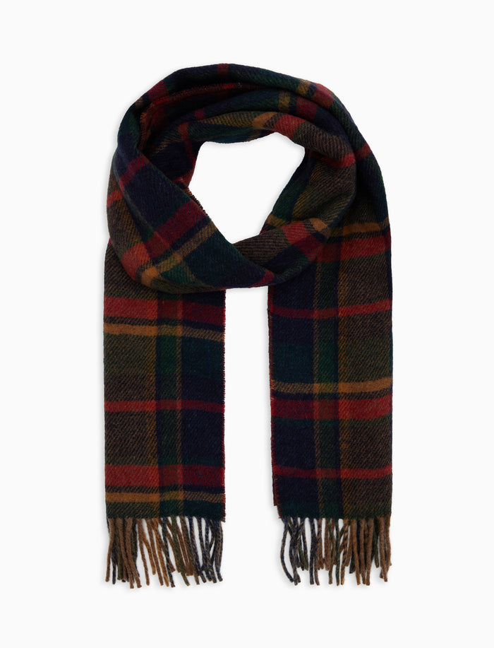 Sciarpa unisex double face lana blu fantasia geometrica - Gallo 1927 - Official Online Shop