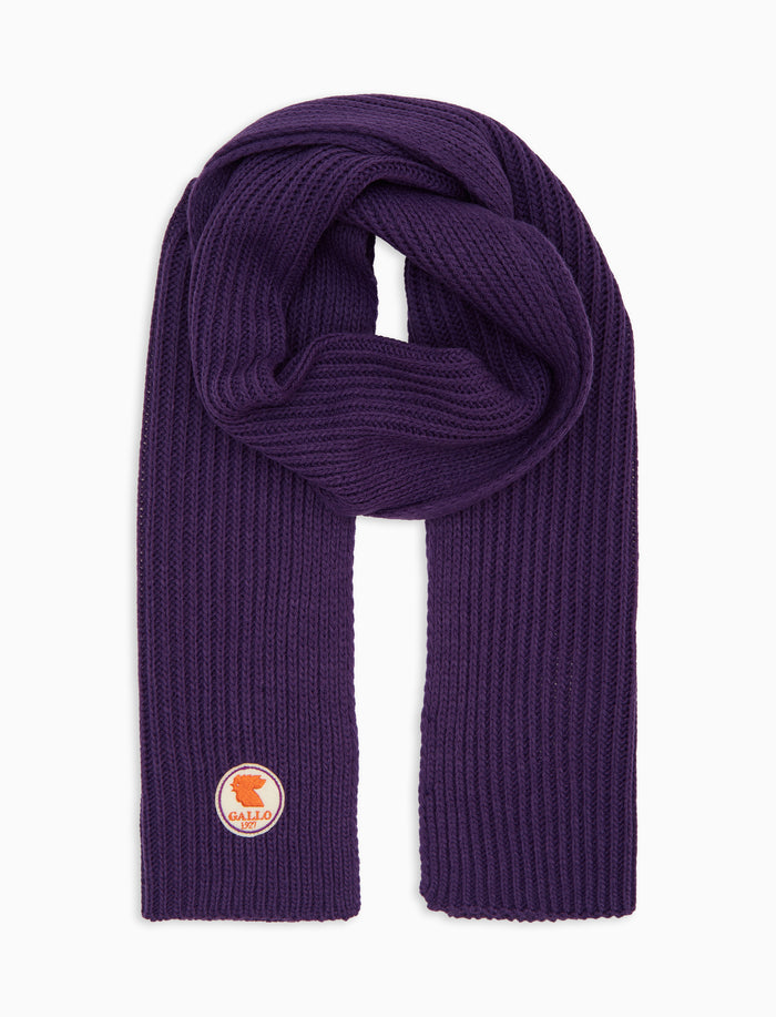 Sciarpa unisex viola a coste tinta unita - Gallo 1927 - Official Online Shop