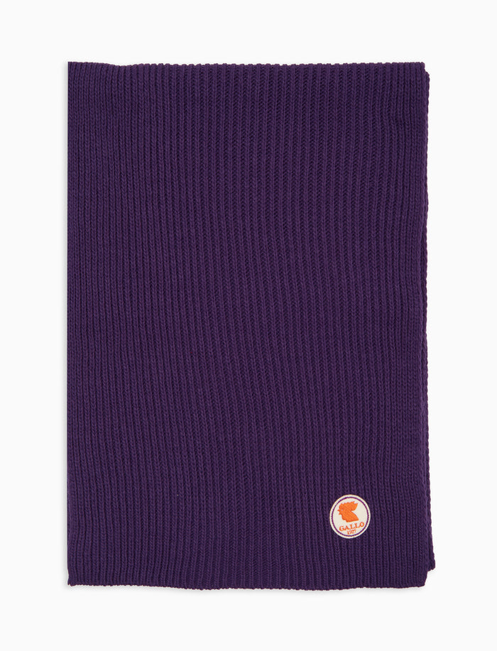 Sciarpa unisex viola a coste tinta unita - Gallo 1927 - Official Online Shop