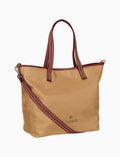 Shopper unisex tinta unita giallo con nastro spigato ed inserti in pelle - Gallo 1927 - Official Online Shop