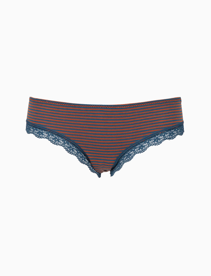 Slip brasiliana intimo donna cotone blu righe windsor - Gallo 1927 - Official Online Shop