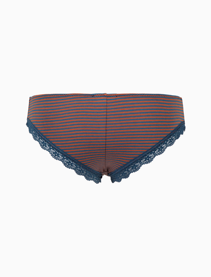 Slip brasiliana intimo donna cotone blu righe windsor - Gallo 1927 - Official Online Shop