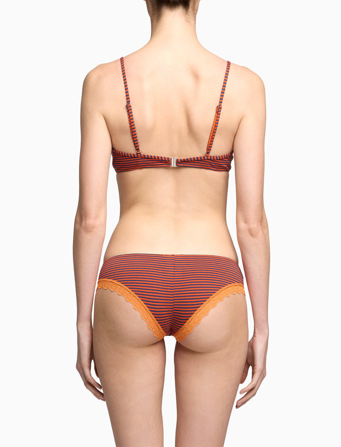 Slip brasiliana intimo donna cotone blu righe windsor