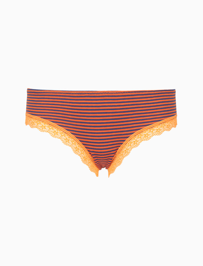 Slip brasiliana intimo donna cotone blu righe windsor