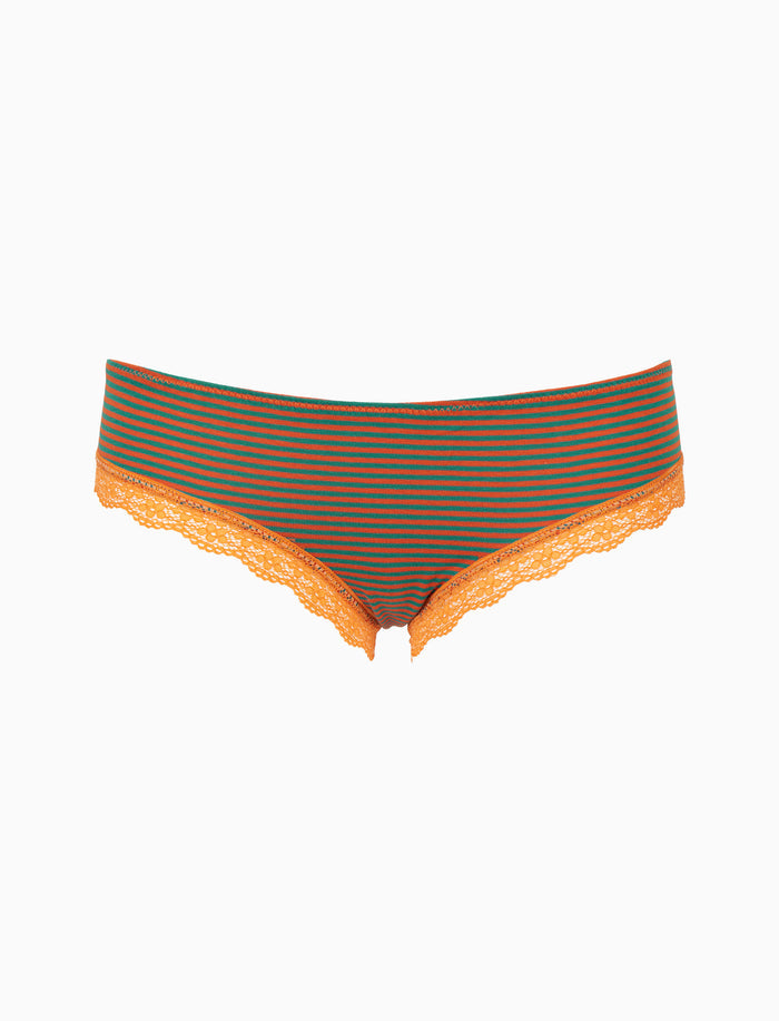 Slip brasiliana intimo donna cotone verde righe windsor - Gallo 1927 - Official Online Shop