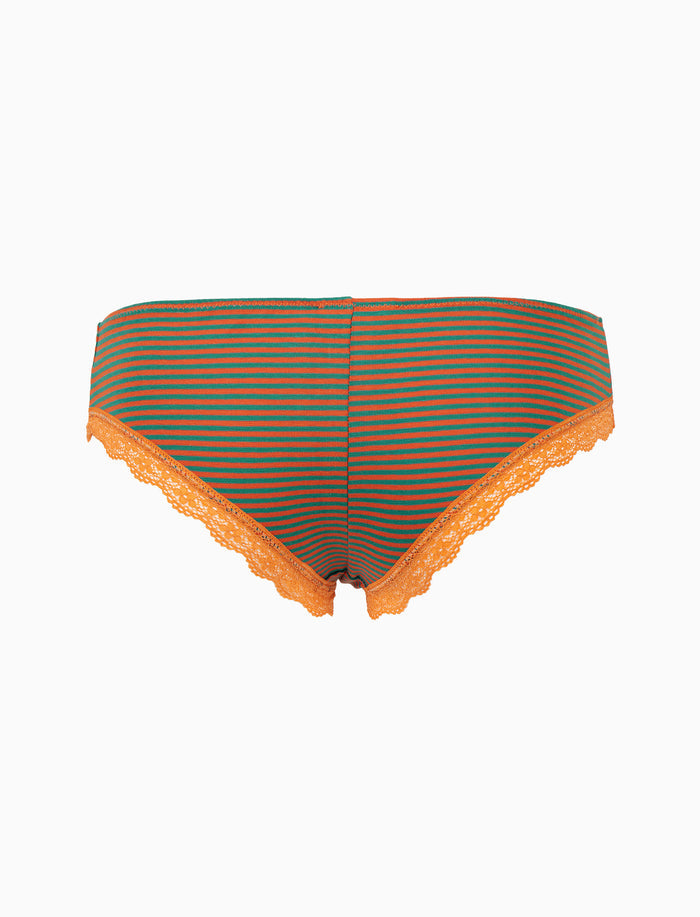 Slip brasiliana intimo donna cotone verde righe windsor - Gallo 1927 - Official Online Shop