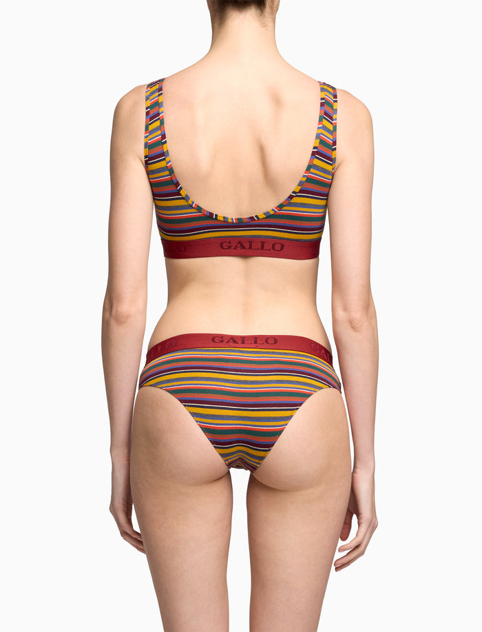 Slip intimo donna cotone giallo righe multicolor