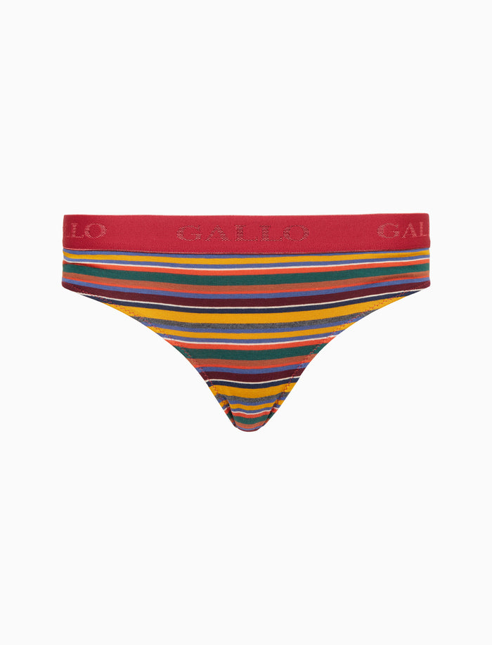 Slip intimo donna cotone giallo righe multicolor