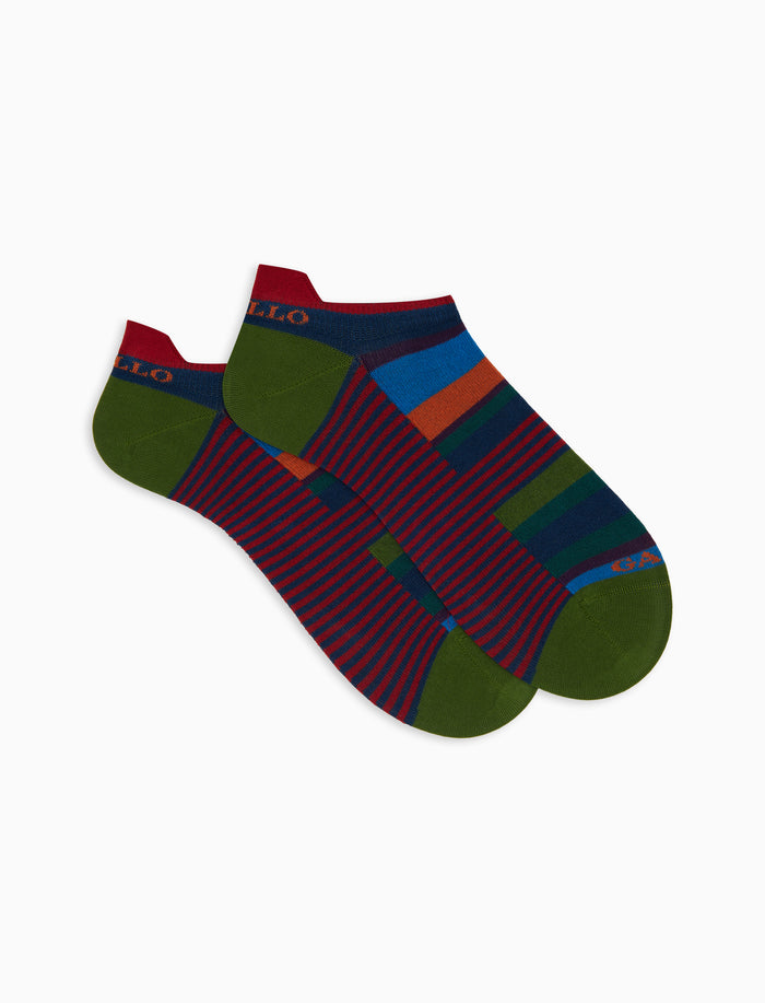 Sneakers donna cotone azzurro righe multicolor e windsor - Gallo 1927 - Official Online Shop