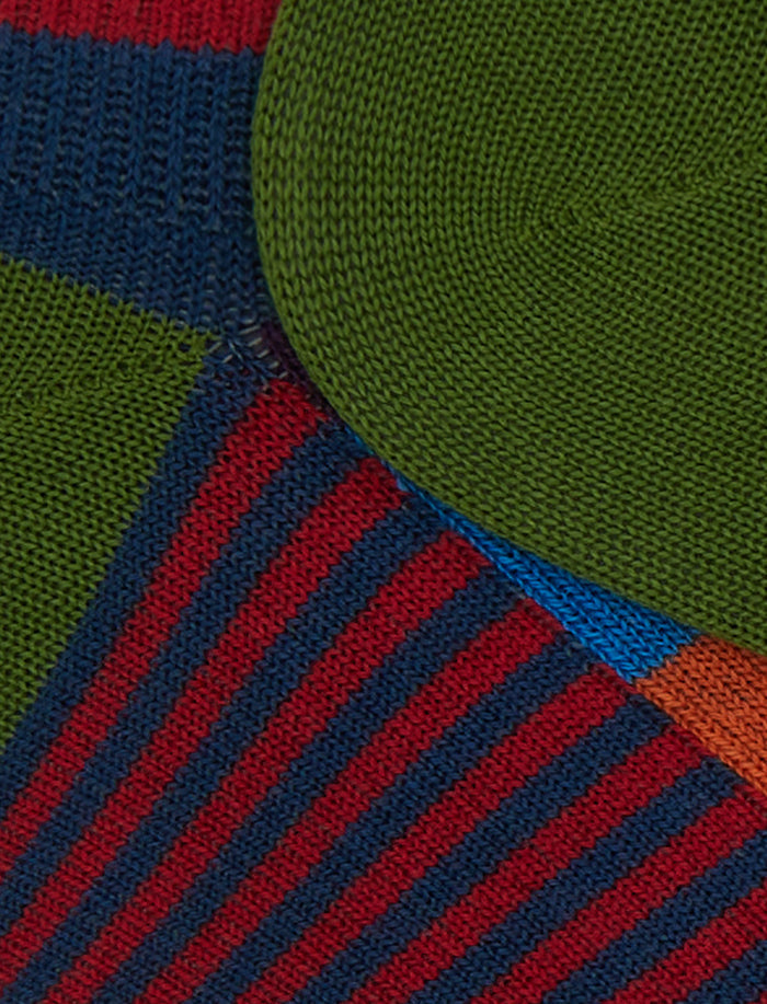 Sneakers donna cotone azzurro righe multicolor e windsor - Gallo 1927 - Official Online Shop