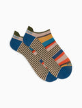 Sneakers uomo cotone righe multicolor e windsor beige - Gallo 1927 - Official Online Shop