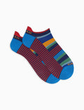 Sneakers uomo cotone righe multicolor e windsor blu - Gallo 1927 - Official Online Shop